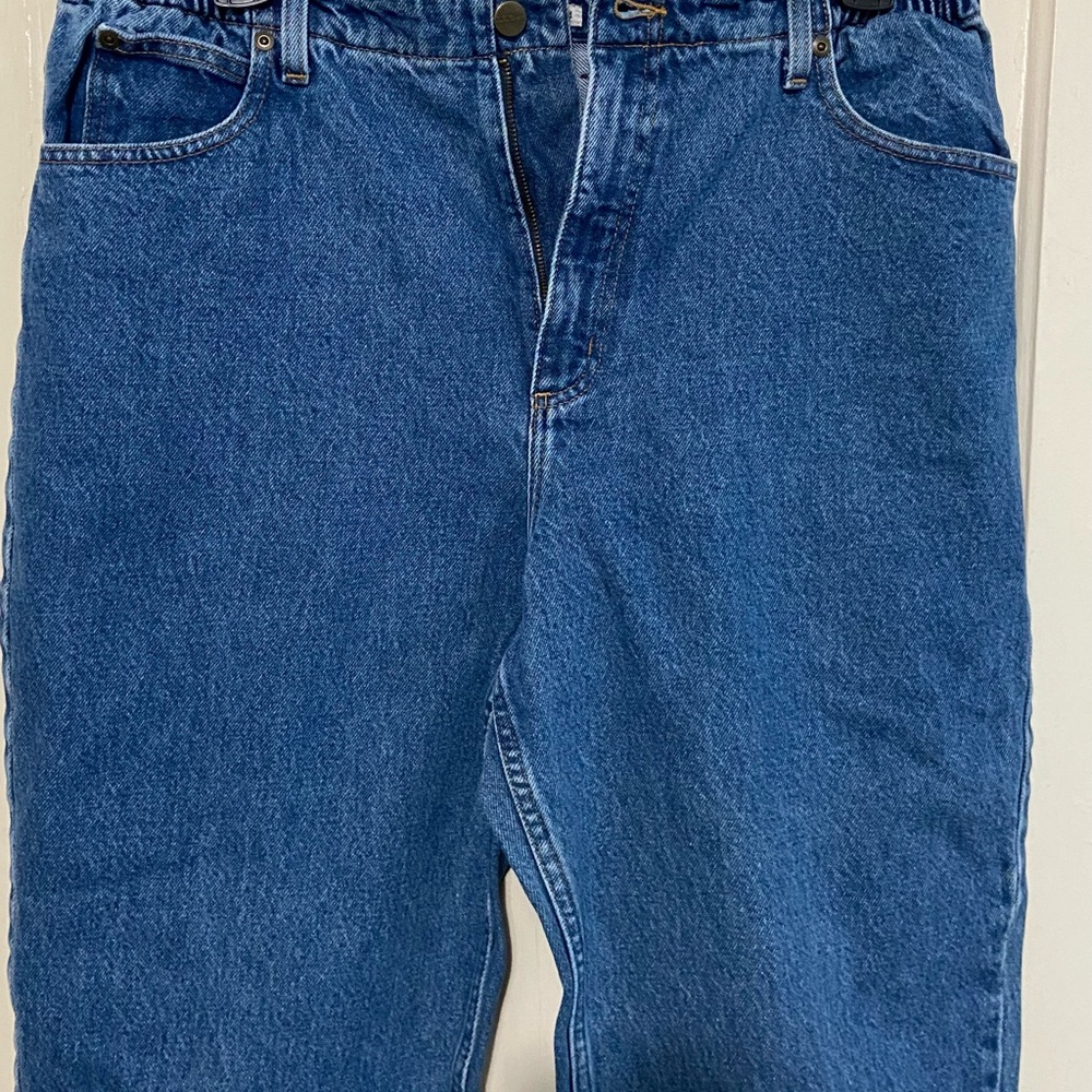 L.L.Bean Womens Jeans 16 P Original Fit Relaxed Blue Denim High Rise - Picture 5 of 11